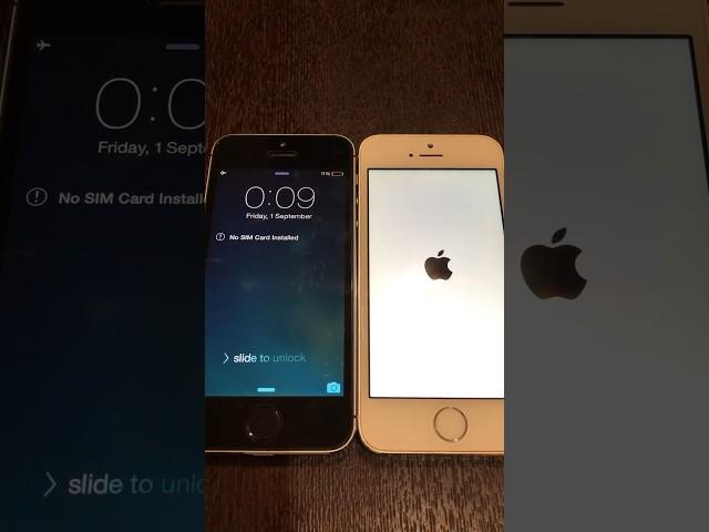 iPhone 5s on iOS 7 vs iOS 12 boot up test #shorts #ios7 #ios12 #iphone5s