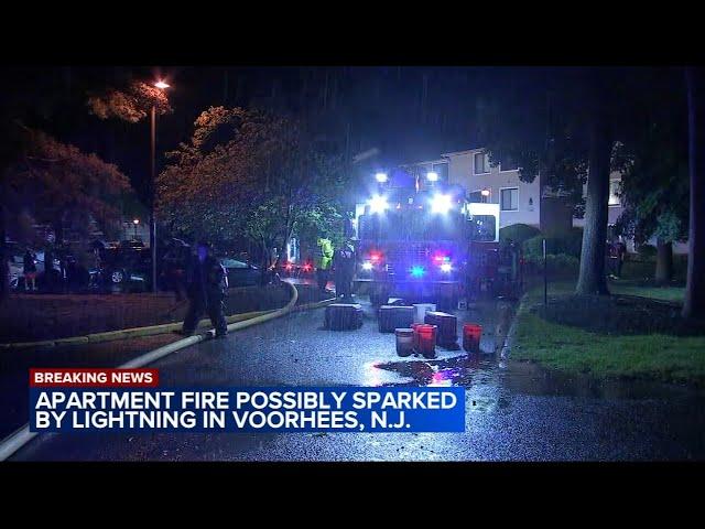 Severe storms bring down trees across region; NJ apartment fire possibly caused by lightning