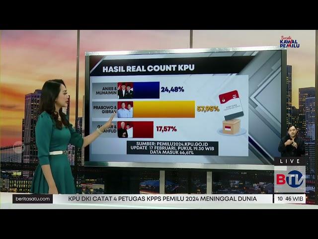 UPDATE HASIL REAL COUNT TERBARU KPU 18 pebruari 2024