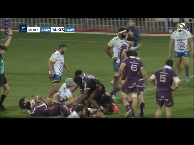 saba pesvianidze try against RC Aubenas