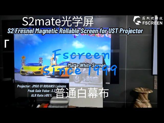 Fscreen S2 Fresnel ALR UST Screen VS Matte White Screen Comparison