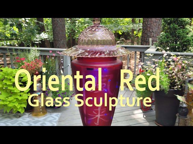 Oriental Red Glass Sculpture