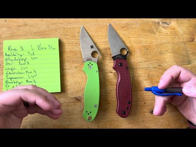 Spyderco Para 3 vs Para 3 LW
