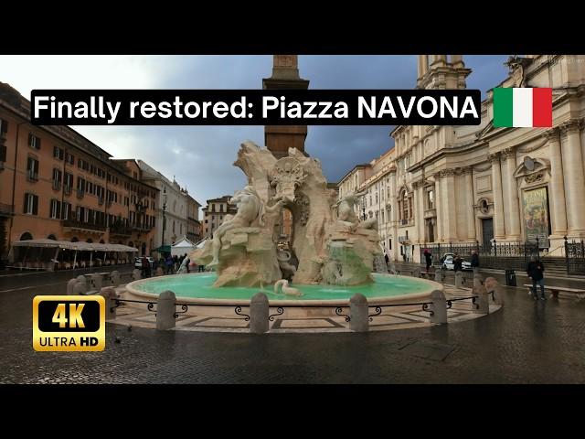 Rome, Italy: Piazza Navona Fully Restored - 4K Walking Tour