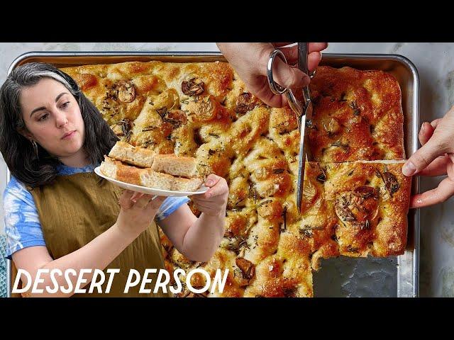 Claire Saffitz Makes Soft & Crispy Focaccia | Dessert Person