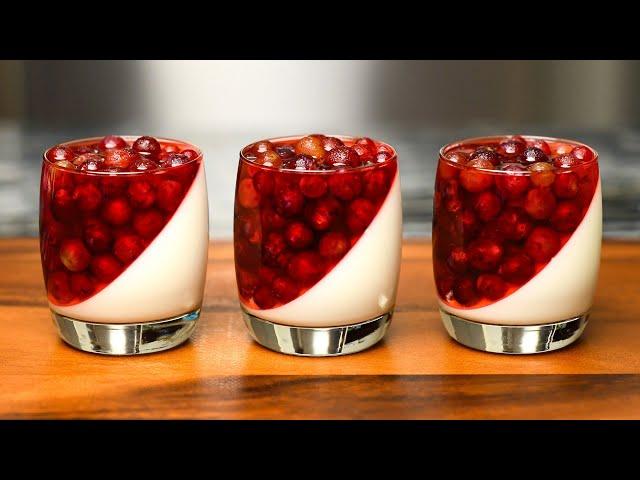 Spectacular grape panna cotta