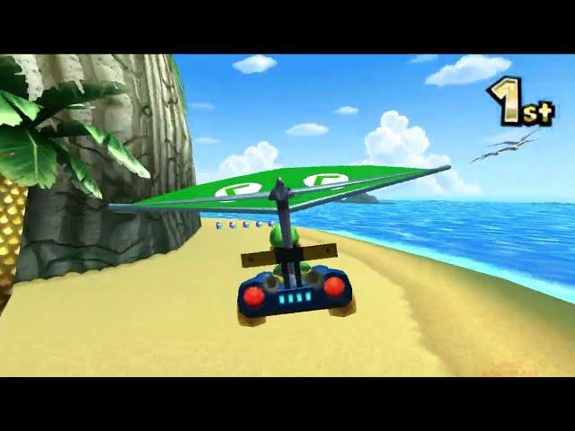 MARIO KART 7 - Luigi Gameplay (KOOPA BEACH)