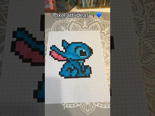 Pixel art ideas  #art #pixelart #pixelartideas #drawing #ideas #viral #stitch #disney