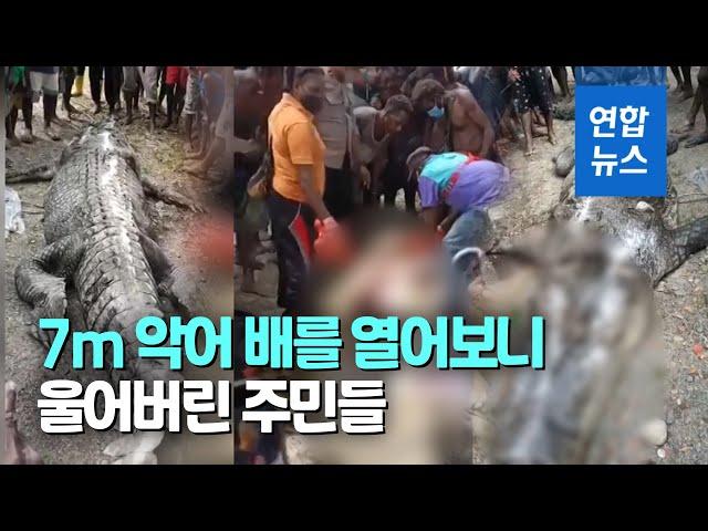 7ｍ 식인 악어 뭍으로 끌어올린 날…마을엔 통곡만  / 연합뉴스 (Yonhapnews)