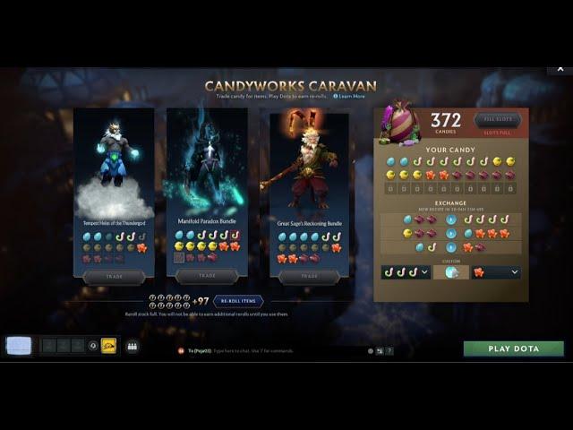 200+ REROLLS - DOTA 2 Candyworks Caravan