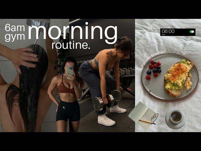 my realistic 6am morning routine *gym edition* | upper body workout, productive habits