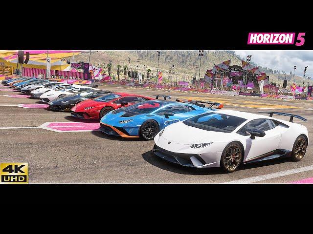 Top 30 Fastest Lamborgini Cars Drag Race | Forza Horizon 5 ( 2023 Update)