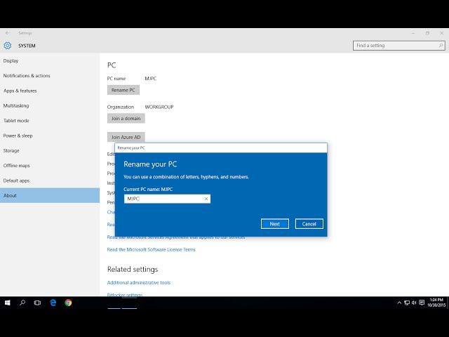 Windows 10:  How to Change or Rename PC Name