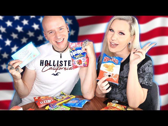 Brits Try American Candy & Snacks (Live Edition) | Extra Roly & Luxeria