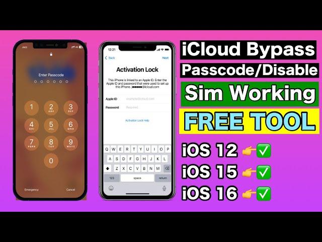 FREE iCloud Bypass Passcode Disabled With Sim Call Working