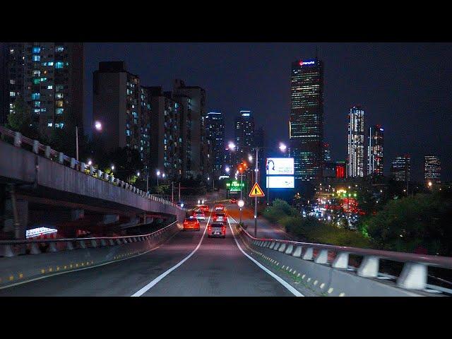 Night Driving Seoul City | Gangnam and Expressway with Chill Lofi Hiphop Beats POV 4K HDR