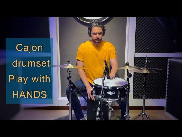 Funk groove Cajon drumset cover and play with hands