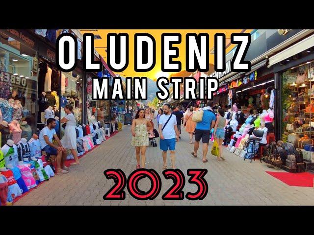 Oludeniz Main Strip 2023 | Turkey | Shopping area in Oludeniz, Turkey with bars and restaurants