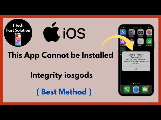 How to Fix iosgods Unable to Install / This app cannot be installed because its integrity iosgods