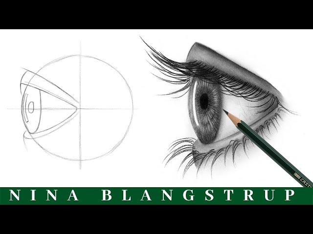 How to Draw a Realistic Eye - SIDE VIEW Tutorial - You can draw this!