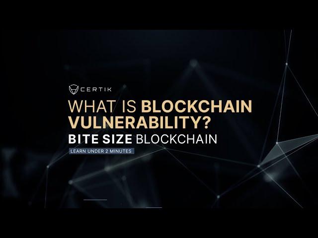 Learn about Crypto | What is Blockchain Vulnerability? | Bite Size Blockchain