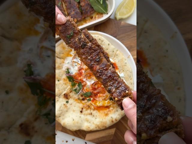 SPICY LAMB, MINT & FETA SHEET PAN KEBABS. #shorts #food #cooking #lifestyle #recipes