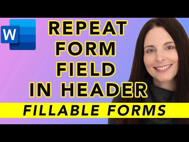 How to Auto Populate a Form Field in the Header of a Word Document - How to Use StyleRef