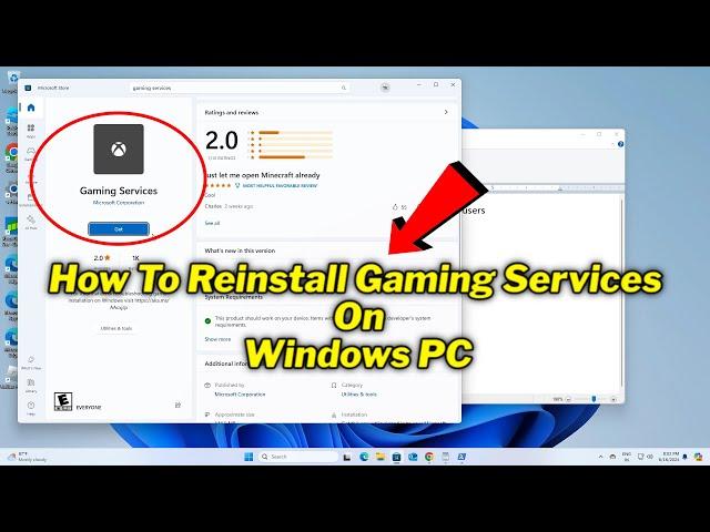 How To Reinstall Gaming Services On Windows PC (quick fix) | 2024