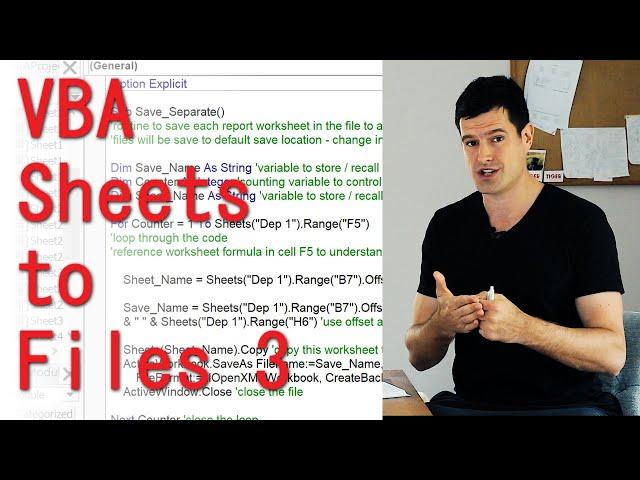 Excel VBA to Separate Worksheets to Files 3/3 - Excel VBA for Beginners