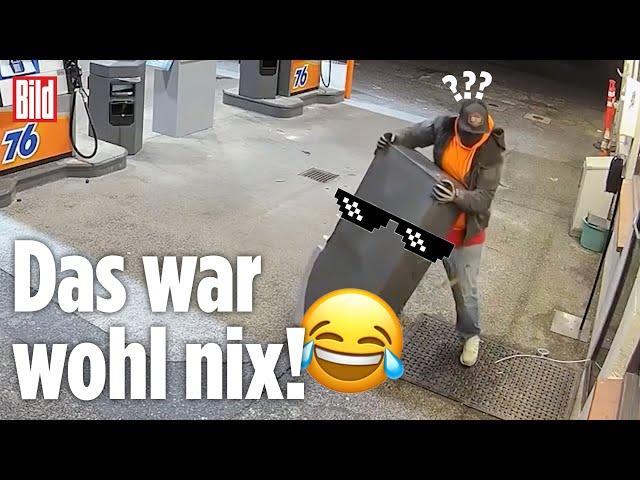 Tankstellen-Diebe scheitern jämmerlich an Geldautomat