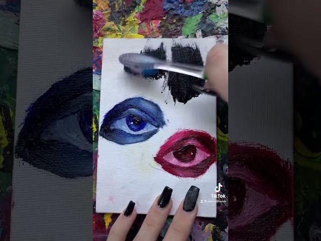 PAINTING WITH A TOOTHBRUSH (tiktok @stainedhands) #shorts