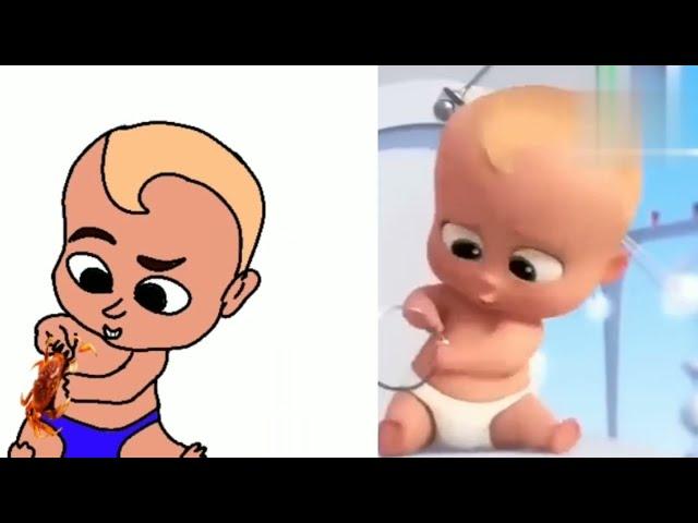 Baby Boss -Drawing funny memes video | Disney funny cartoon art Baby Boss |