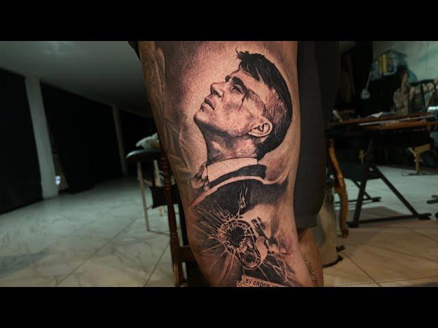 Tatoo time lapse Marlboros studio PEAKY BLINDERS #shadows #tatoodesign #tatoo