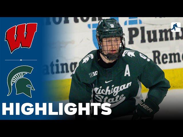 Wisconsin vs Michigan State | NCAA College Hockey | Highlights - December 07, 2024