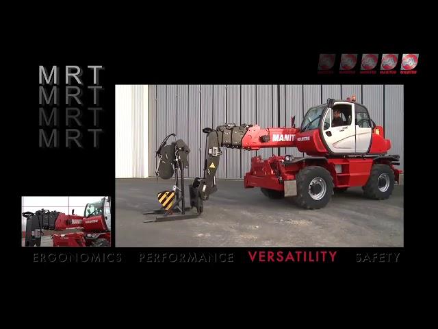 Location chariot télescopique rotatif 21m : manitou mrt 2150