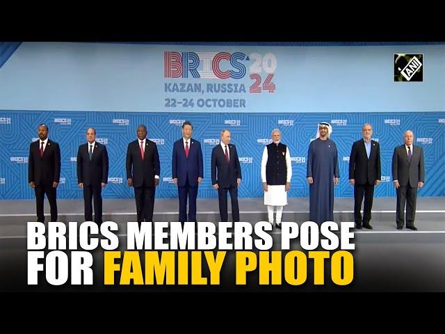 Brics leaders pose for family photo at Summit venue in Kazan