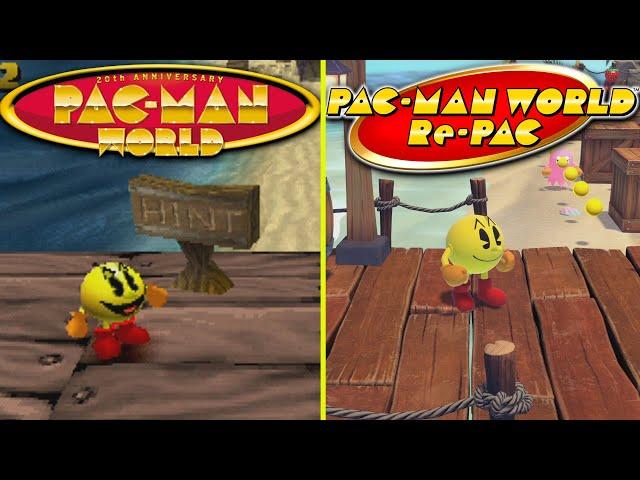 Pac Man World rePac Remake vs Original Early Graphics Comparison