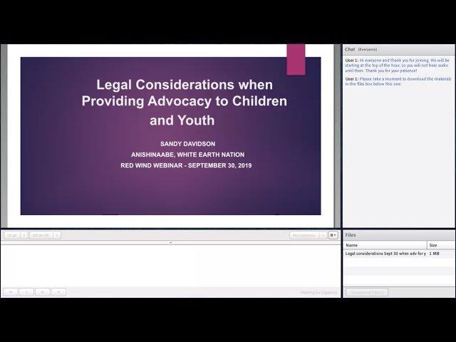 Legal Considerations when Providing Advocacy to Children and Youth