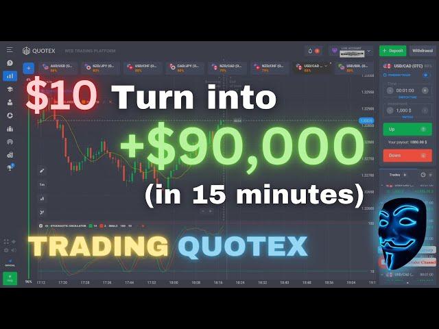 TURN $10 INTO $90,000 IN 15 MINUTES TRADING QUOTEX 2023 | BEST QUOTEX TRADING STRATEGY FOR BEGINNERS