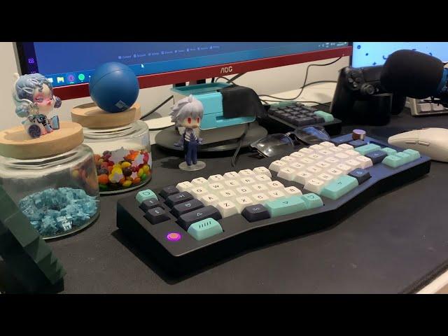 CIDOO ABM066 Alice-Layout Keyboard (Tape mod w/ Akko Cream Blue V3 Pro)