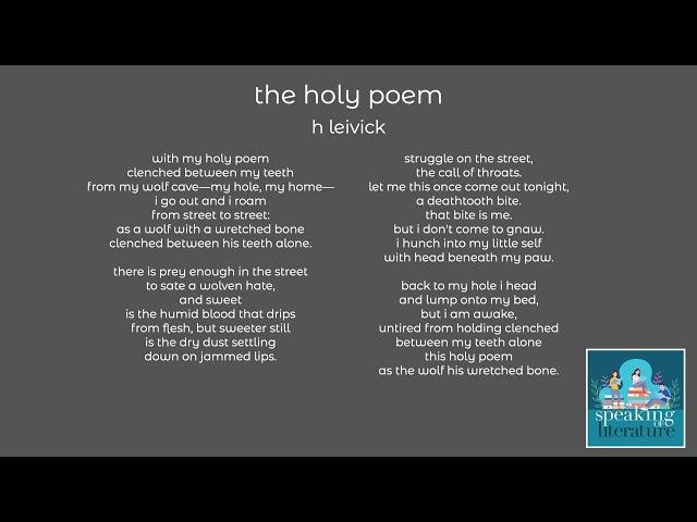 h leivick - the holy poem