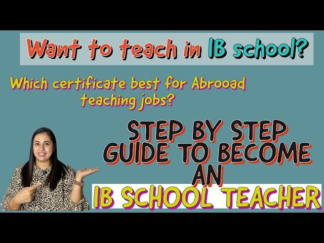 How to become an IB teacher /suchita's experiences/teacher demo