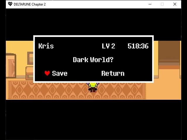 [DELTARUNE DEBUG] saving in kris room in chapter 2