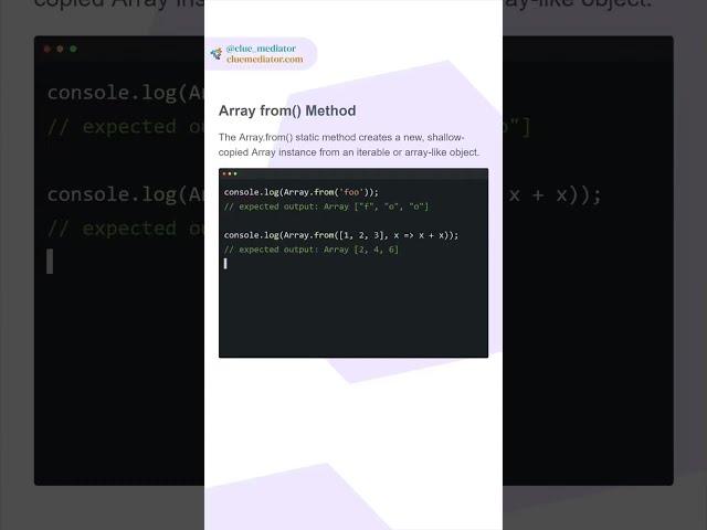 Array from() Method | #array #javascript