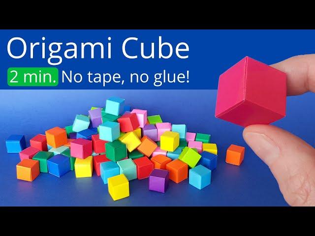 2 Minute Easy Origami Cube Tutorial  Paper Cube Craft to Make Minecraft Blocks or Lego Bricks