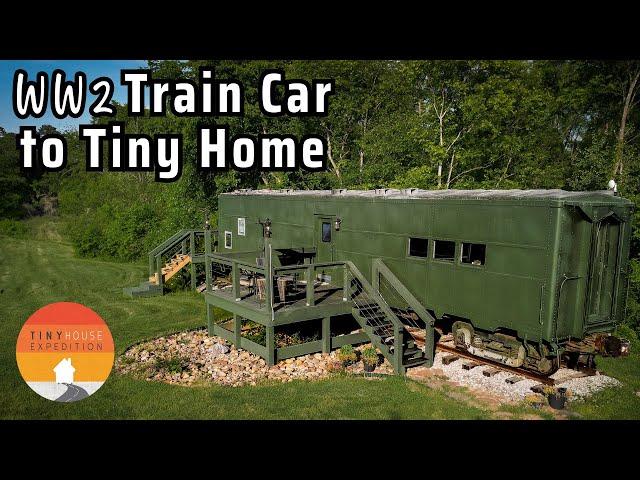 WW2 Train Car Transformed into Amazing Tiny House!  Conversion Tips