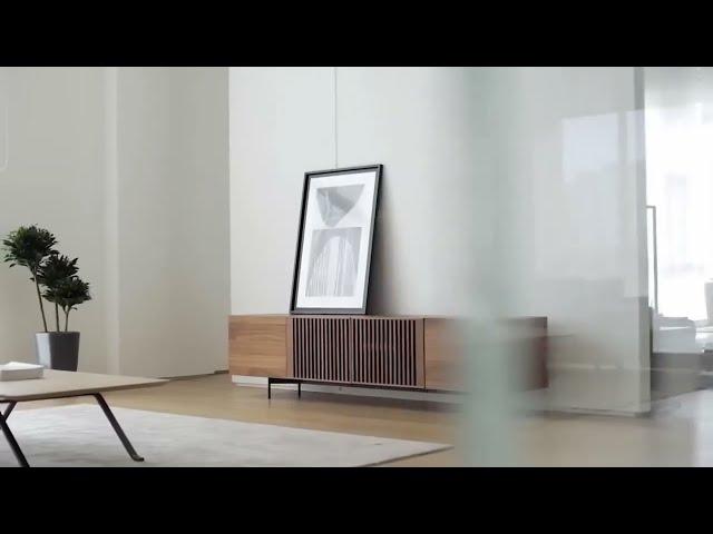 Mid-Century Modern Slatted TV Stand: Minimalist Elegance | POVISON