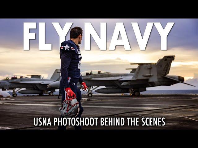 TOP GUN Inspired AIRCRAFT CARRIER Photoshoot Behind the Scenes // Army Navy 2021 Uniform Photoshoot