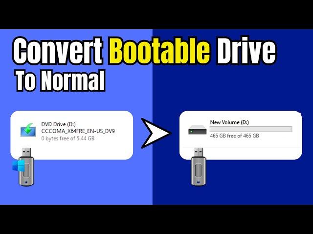 How to Convert BOOTABLE Drive to NORMAL Drive (2024) Step by Step