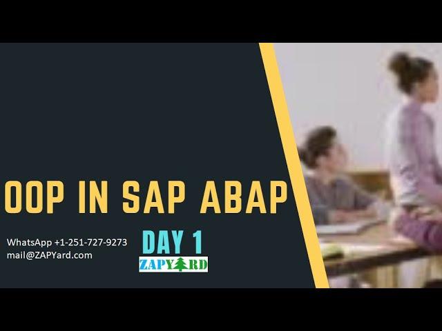 Day 1 - Master OOPs ABAP  - Jan 2022 - Batch 01